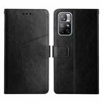 For Xiaomi Poco M4 Pro 5G Y Stitching Horizontal Flip Leather Phone Case(Black)