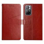 For Xiaomi Poco M4 Pro 5G Y Stitching Horizontal Flip Leather Phone Case(Brown)