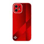 For iPhone 12 X10A Texture TPU + Tempered Glass Phone Case(Red)