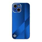 For iPhone 13 X10A Texture TPU + Tempered Glass Phone Case(Blue)