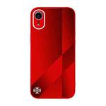 X10A Texture TPU + Tempered Glass Phone Case For iPhone XR(Red)