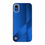 X10A Texture TPU + Tempered Glass Phone Case For iPhone XR(Blue)