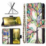 For Motorola Moto G71 5G Colored Drawing Pattern Zipper Horizontal Flip Phone Leather Case(Tree)