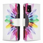 For ZTE Blade  A31 Colored Drawing Pattern Zipper Horizontal Flip Phone Leather Case(Sun Flower)