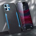 Carbon Fiber PC + TPU Phone Case For iPhone 12(Blue)
