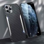 Carbon Fiber PC + TPU Phone Case For iPhone 11 Pro(Silver)