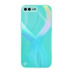 Cross S Texture TPU + Tempered Glass Phone Case For iPhone 8 Plus / 7 Plus(Cyan-blue)
