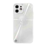 For iPhone 12 Convex Lens Texture TPU + Tempered Glass Phone Case(White)