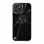 For iPhone 12 Pro Convex Lens Texture TPU + Tempered Glass Phone Case(Black)
