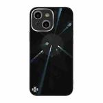 For iPhone 13 Convex Lens Texture TPU + Tempered Glass Phone Case(Black)