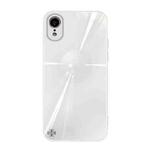 For iPhone XR Convex Lens Texture TPU + Tempered Glass Phone Case(White)