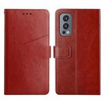For OnePlus Nord 2 5G Y Stitching Horizontal Flip Leather Phone Case(Brown)