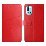 For OnePlus 9R Y Stitching Horizontal Flip Leather Phone Case(Red)