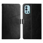 For OnePlus 9R Y Stitching Horizontal Flip Leather Phone Case(Black)