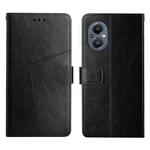 For OnePlus Nord N20 5G Y Stitching Horizontal Flip Leather Phone Case(Black)