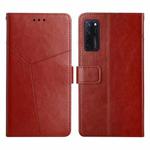 For ZTE Axon 20 4G Y Stitching Horizontal Flip Leather Phone Case(Brown)