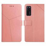 For ZTE Axon 20 4G Y Stitching Horizontal Flip Leather Phone Case(Rose Gold)