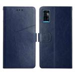 For ZTE Blade A51 Y Stitching Horizontal Flip Leather Phone Case(Blue)