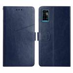 For ZTE Blade A71 Y Stitching Horizontal Flip Leather Phone Case(Blue)