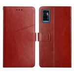 For ZTE Blade A71 Y Stitching Horizontal Flip Leather Phone Case(Brown)