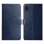 For ZTE Blade L210 Y Stitching Horizontal Flip Leather Phone Case(Blue)