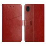 For ZTE Blade L210 Y Stitching Horizontal Flip Leather Phone Case(Brown)