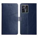 For ZTE Blade V30 Y Stitching Horizontal Flip Leather Phone Case(Blue)