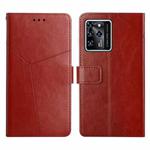 For ZTE Blade V30 Y Stitching Horizontal Flip Leather Phone Case(Brown)