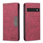 For Google Pixel 7 Pro 5G Magnetic Splicing Leather Phone Case(Red)