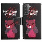 For Samsung Galaxy S22 5G Painted Pattern Horizontal Flip Leather Phone Case(Red Bear)