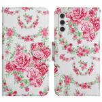 For Samsung Galaxy A13 5G Painted Pattern Horizontal Flip Leather Phone Case(Rose Flower)