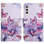 For Samsung Galaxy A13 5G Painted Pattern Horizontal Flip Leather Phone Case(Bright Butterfly)