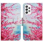 For Samsung Galaxy A53 5G Painted Pattern Horizontal Flip Leather Phone Case(Cherry Blossoms)