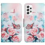 For Samsung Galaxy A53 5G Painted Pattern Horizontal Flip Leather Phone Case(Peony Butterfly)