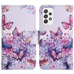 For Samsung Galaxy A33 5G Painted Pattern Horizontal Flip Leather Phone Case(Bright Butterfly)