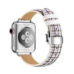 Slimming Butterfly Buckle Watch Band For Apple Watch Series 8&7 41mm / SE 2&6&SE&5&4 40mm / 3&2&1 38mm(Houndstooth Purple Silver)