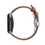Slimming Butterfly Buckle Watch Band For Apple Watch Series 8&7 41mm / SE 2&6&SE&5&4 40mm / 3&2&1 38mm(Houndstooth Brown)