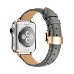 Slimming Butterfly Buckle Watch Band For Apple Watch Ultra 49mm / Series 8&7 45mm / SE 2&6&SE&5&4 44mm / 3&2&1 42mm(Grey Rose Gold)