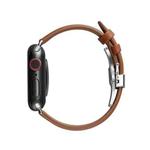 Slimming Butterfly Buckle Watch Band For Apple Watch Ultra 49mm / Series 8&7 45mm / SE 2&6&SE&5&4 44mm / 3&2&1 42mm(Brown)
