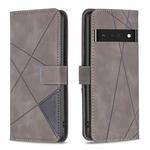 For Google Pixel 7 Pro 5G BF05 Magnetic Buckle Rhombus Texture Leather Phone Case(Grey)