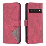 For Google Pixel 7 Pro 5G BF05 Magnetic Buckle Rhombus Texture Leather Phone Case(Red)