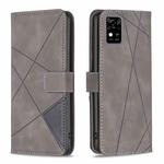 For ZTE Blade  A31 BF05 Magnetic Buckle Rhombus Texture Leather Phone Case(Grey)