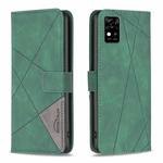 For ZTE Blade  A31 BF05 Magnetic Buckle Rhombus Texture Leather Phone Case(Green)