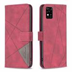 For ZTE Blade  A31 BF05 Magnetic Buckle Rhombus Texture Leather Phone Case(Red)