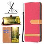 For Nokia G11 / G21 Color Matching Denim Texture Horizontal Flip Leather Case(Red)
