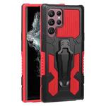 For Samsung Galaxy S22 Ultra 5G Armor Warrior Shockproof PC + TPU Phone Case(Red)