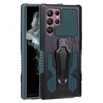 For Samsung Galaxy S22 Ultra 5G Armor Warrior Shockproof PC + TPU Phone Case(Army Green)