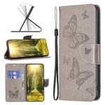 For Nokia G11 / G21 Embossing Two Butterflies Pattern Horizontal Flip PU Leather Case(Grey)