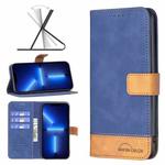 For iPhone 13 Pro Max BF11 Color Matching Skin Feel Leather Phone Case (Blue)