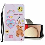 For Samsung Galaxy A02 Colored Drawing Pattern Flip Leather Case(Smiling Bear)